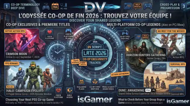 List of upcoming PS5 co-op games including Horizon Hunters and Dune: Awakening.