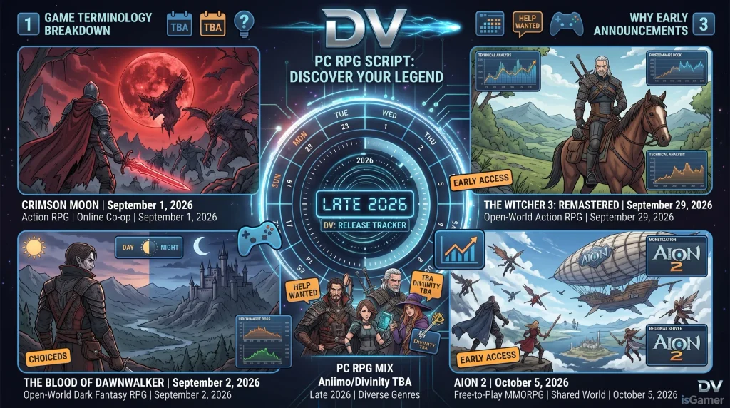 Guide et infographie des jeux RPG PC les plus attendus pour fin 2026 – isGamer