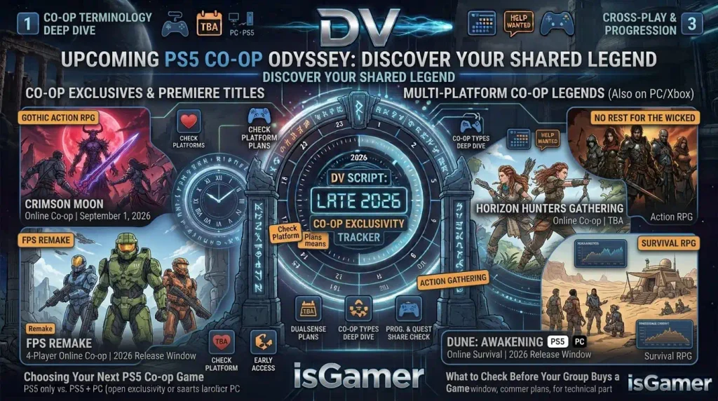 Find upcoming PS5 co-op games with confirmed online, couch co-op, and cross-play features, plus release windows and multiplayer details.
