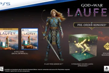 God of War Laufey artwork showing Faye with her serpent-shaped bow in the Everywhen