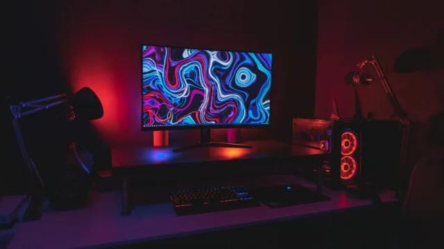 Desktop gaming computer setup